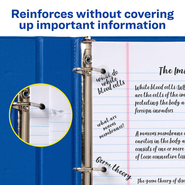 Avery Self-Adhesive Hole Reinforcement Stickers, 1/4